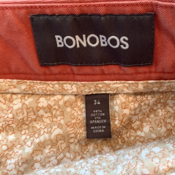 Bonobos Waist 34 9” Inseam Stretch Washed Chino Shorts in Faded Red - Picture 2 of 6